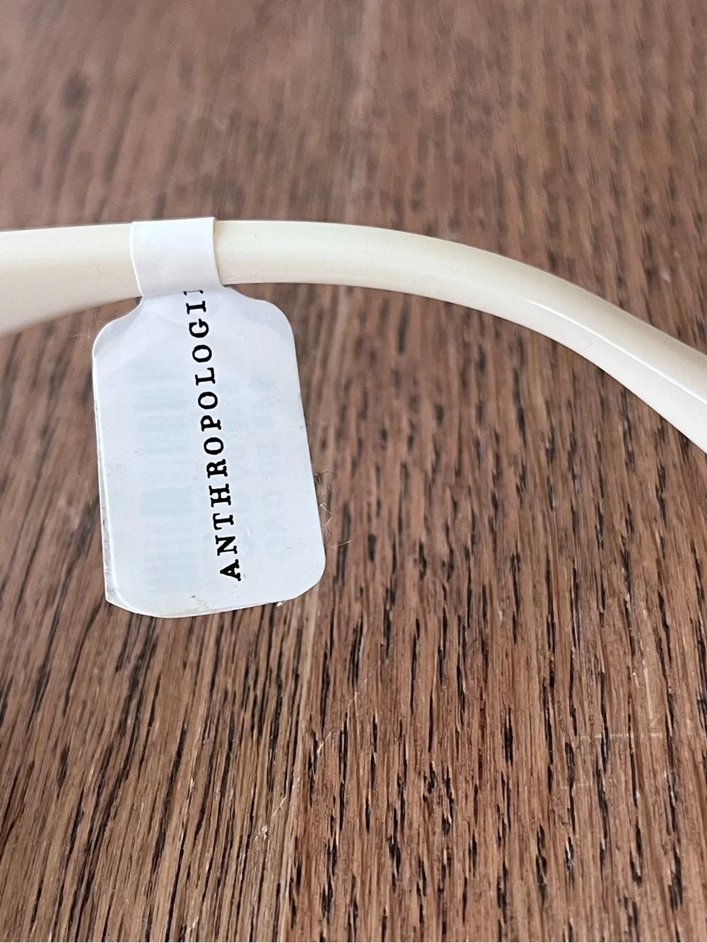 Anthropologie Cream Rectangular Cat-Eye Sunglasses